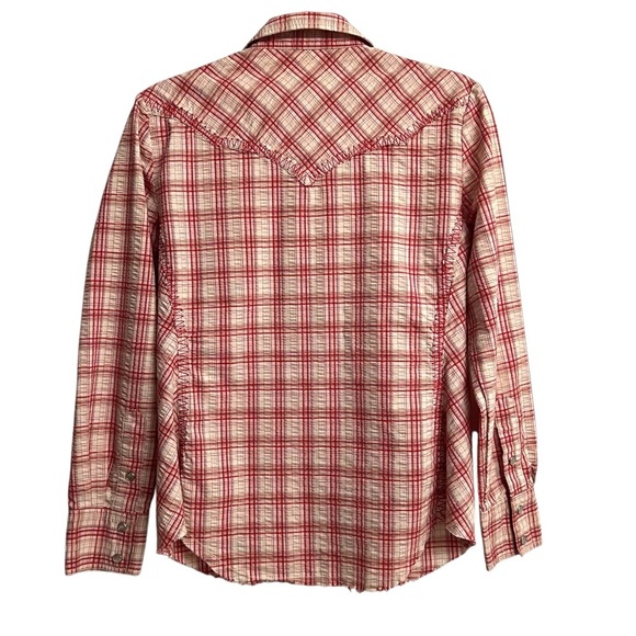 CABI Wild West Wear Red Plaid Button Down Western Shirt Women’s Size Medium - Picture 4 of 6